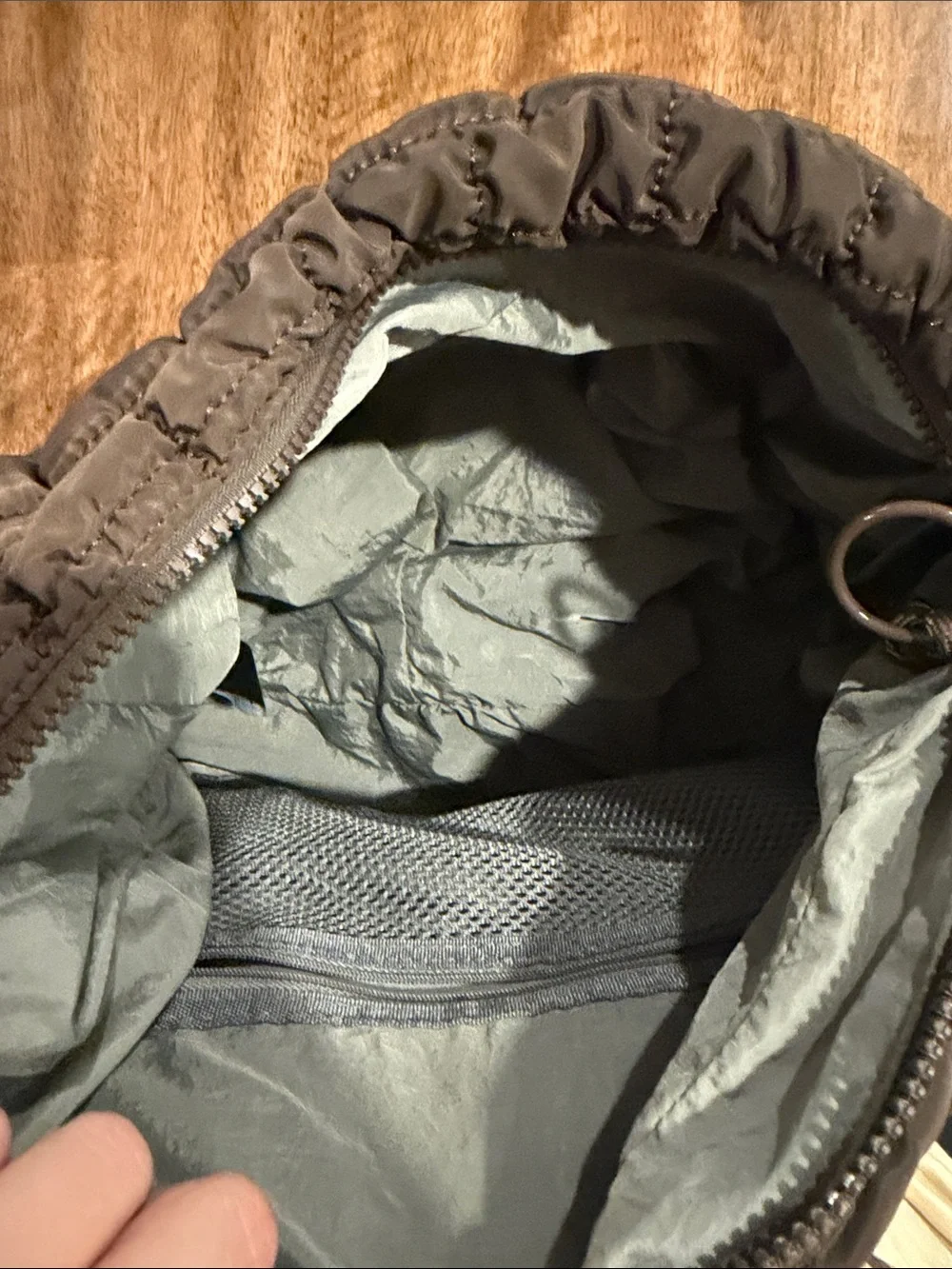 Quilted Puffer Shoulder Bag in Brown